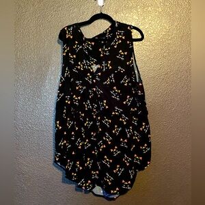 Kitty cat patterned Sleeveless Blouse